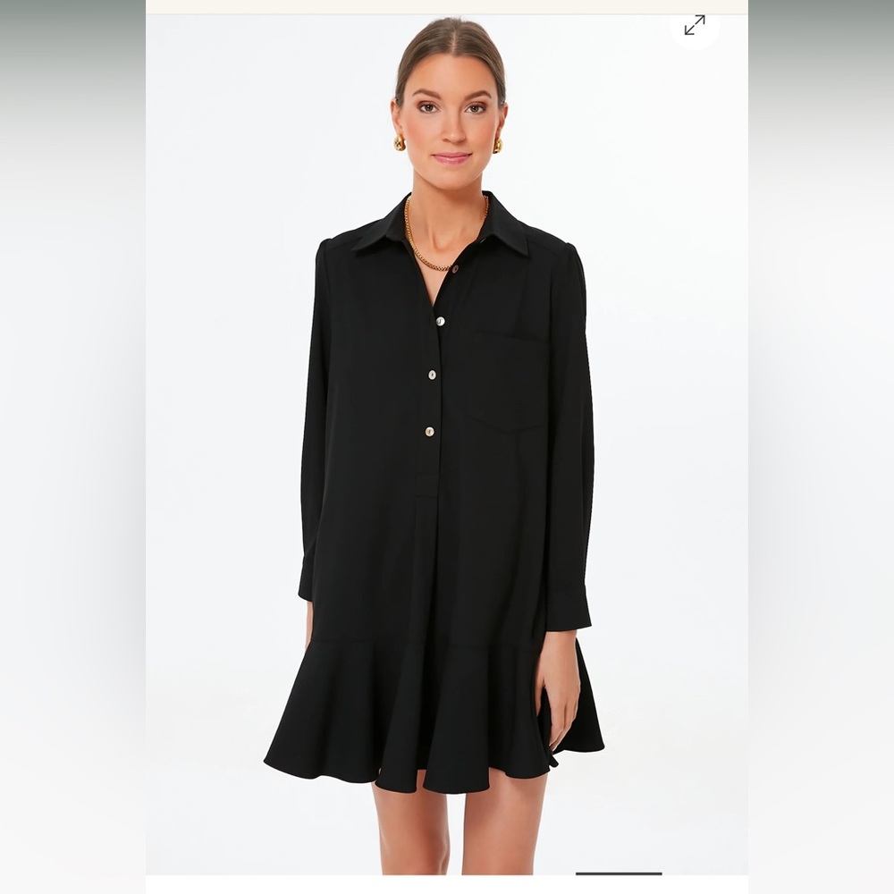 Tuckernuck black cotton Callahan shirt dress size small. black.